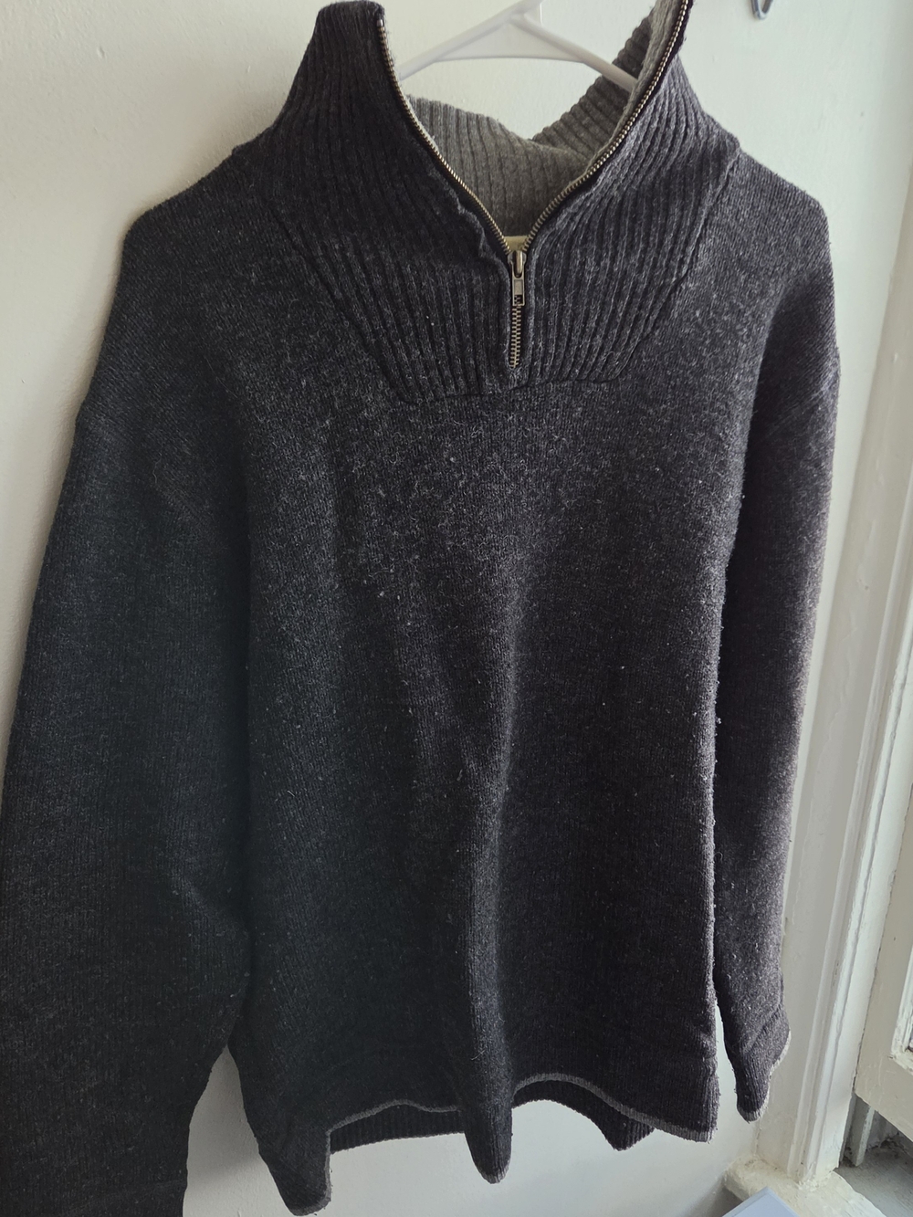 Men's Dark Gray Half-Zip Sweater